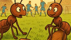 Barzelletta: Due formiche a bordo campo azzurro